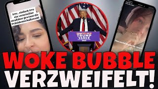 GEWONNEN Donald Trump OMG woke und linke BUBBLE sind entsetzt verzweifelt und in TRAUER [upl. by Isidora]