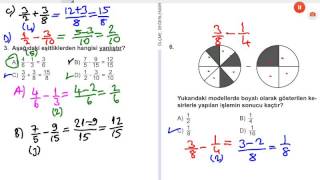 5SINIF MATEMATİK KESİMLERDE İŞLEMLER MEB KAZANİM TESTİ 10 [upl. by Nawuj]