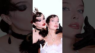 Black vs white swan 🦢 What is your choice swanmakeup makeuptransition [upl. by Aimak]