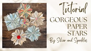 Paper Stars  Step by Step Great for Ornaments Cards and in a Journal papercrafting [upl. by Siurtemed534]