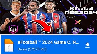 NOVO EFOOTBALL PES PPSSPP 2024 LITE 100 ATUALIZADO BRASILEIRÃO EUROPEUNOVAS TRANSFERÊNCIAS [upl. by Jaymee]