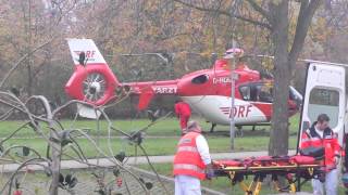 DRFHubschrauber Start in Ketsch am Rhein am Park [upl. by Ahsied]