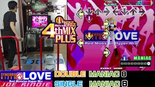 DDR 4th PLUS SYNCHRONIZED LOVE Red Monster Hyper Mix DOUBLE  SINGLE MANIAC 8 HN DDR [upl. by Gassman]