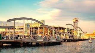 quotA stroll through Port Vell Barcelona at sunsetquot [upl. by Heyman]