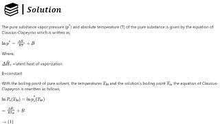 Derive Equation 654 for the boilingpoint elevation of a dilute solution of a non volatile solute [upl. by Struve397]