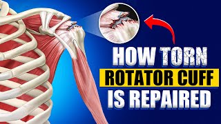 How a Torn Rotator Cuff is Repaired Medical Animation [upl. by Sukramed]