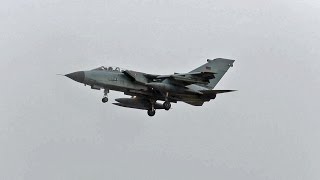 Tornado German Air Force ARRIVAL in the rain at Norvenich [upl. by Nylcoj259]