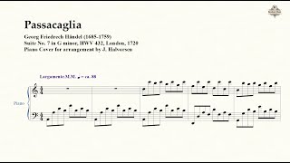 Passacaglia  Händel  Halvorsen  Piano Sheet [upl. by Selima]