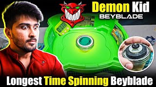 Beyblade Demon Kid Spins for 6 Minutes Straight  Witness My Record Longest Spin IB By Sunil [upl. by Weaver]