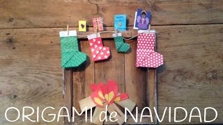 Origami fácil para niños bota para decorar el árbol de Navidad [upl. by Francoise]