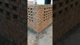 Brick lying wall work  💪👍 beautiful 9quotWall decorative shortvideo [upl. by Ahseeyt]