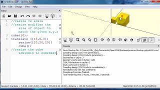 OpenSCAD tutorial resize vs scale [upl. by Gavriella]