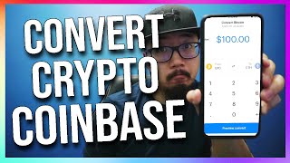 How to Convert Crypto on Coinbase App Exchange Cryptocurrency [upl. by Aynod]