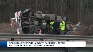 Spaulding Turnpike in Dover reopens after tanker rollover [upl. by Isbel]