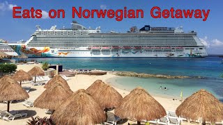 Eats on Norwegian Getaway NCL Cagneys Steakhouse Ocean Blue La Cucina Le Bistro Taste Garden Cafe [upl. by Gallard]