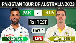 PAKISTAN vs AUSTRALIA 1st Test MATCH LIVE COMMENTARY  PAK vs AUS LIVE [upl. by Ahtnamys606]