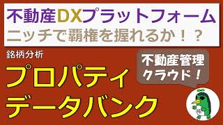 プロパティデータバンクの銘柄分析【不動産管理クラウドサービス】 [upl. by Dafodil]