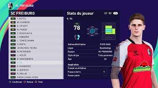 PES 2021 SC FREIBURG players rates [upl. by Auop357]