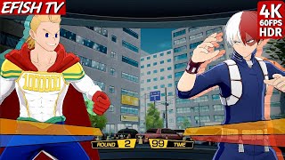 Mirio Togata vs Shoto Todoroki Hardest AI  My Hero Ones Justice 2  4K 60FPS HDR [upl. by Heuser]