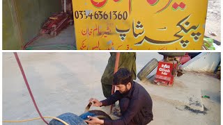 Reifen Werkstatt in Pakistan  2022  How to repair tire in Pakistan [upl. by Ayaj]