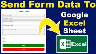 How to send HTML form data to google sheets how to send form data in excel Form to excel sheet [upl. by Ephrayim]