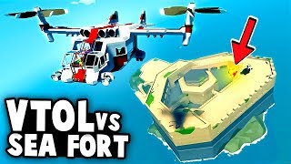 INCREDIBLE PlaneHelicopter VTOL vs SEA FORTRESS Stormworks Best User Creations [upl. by Eidoc807]