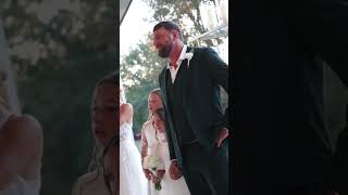 Father and daughters reaction when they saw the bride walking down the aisle [upl. by Sheets]