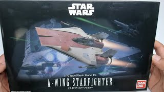 LiveBuild  Star Wars  AWing Starfighter 172 Bandai [upl. by Olimpia]