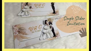 SINGLE SLIDER INVITATION  BOHO WEDDING INVITES  How to  DIY Creative Wedding Invitation Idea [upl. by Ramin]