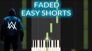 Alan Walker  Faded Easy Piano Tutorial Shorts [upl. by Assilram218]