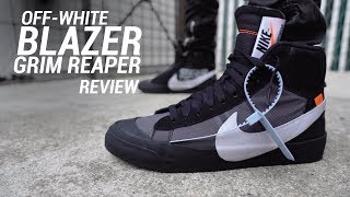 Off White Nike Blazer Mid Grim Reaper Review amp On Feet [upl. by Anyaled]