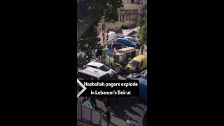 Hezbollah pagers explode in Lebanons Beirut [upl. by Nosyerg813]