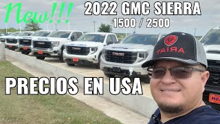 Refreshed 2022 GMC Sierra 1500 y 2500HD 66L a Gasolina Precios en USA [upl. by Esyahc]