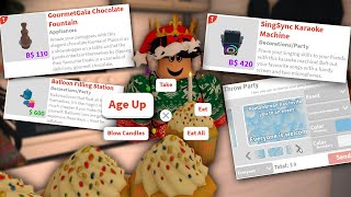 NEW BLOXBURG UPDATE NEW AGING UP FEATURE PARTY INVITES FOODS KARAOKE AND MORE [upl. by Wickham]