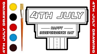 How to draw and color 4th July USA Independence day Step by Step  DrawColor43 [upl. by Perle]