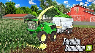 A DAY IN THE FIELD MAKING SILAGE FROM CORN Episode 6 – Farming Simulator 25 [upl. by Allene]