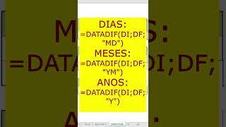 CÁLCULO DE DATAS NO EXCEL shotrs dicasexcel [upl. by Roye313]