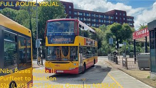 FULL ROUTE VISUAL  Nibs Buses Route 11 Purfleet to Basildon  526 LX08 ECT [upl. by Atirhs]