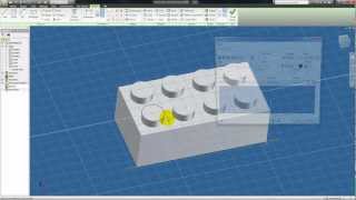 Autodesk Inventor Tutorial 22 Part Modelling Example  2x4 Lego Block Normalized Audio [upl. by Glaab431]