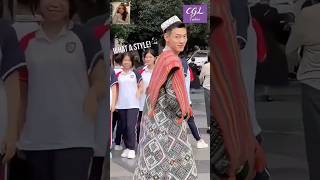 The handsome mans Kazakh costume takes over the streets fashion traditional [upl. by Tichon]