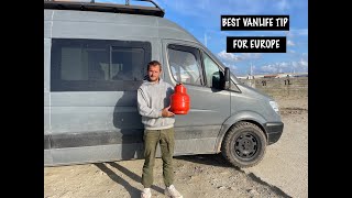 HOW TO REFILL GAS BOTTLES IN EUROPE VANLIFE TIPS [upl. by Heddie707]