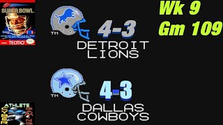 Barry vs Emmit  Detroit Lion vs Dallas Cowboys Tecmo Super Bowl  TSBeverygamechallenge [upl. by Pangaro712]