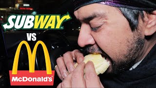 McDonalds Vegetarian Burger VS Subway Meatless Meatball Sub Science 4 Da Mandem [upl. by Tumer]