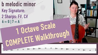 b melodic minor 1 Octave Scale WITH instructions [upl. by Merrell]