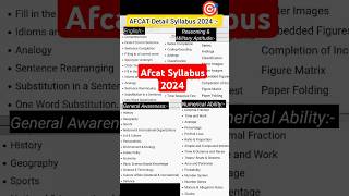 Afcatsyllbus 2024 afcat syllabus forflyingbranch afcatsyllabus nontechnicalbranch afcatdetails2024 [upl. by Vijar]