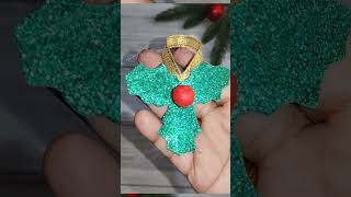 Christmas Ornament Making Idea Using Glitter Foam Sheet diychritmascraftvideocraftshortvideo [upl. by Nealson]