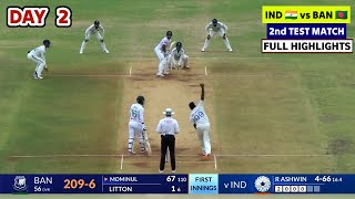 India vs Bangladesh 2nd Test Highlights 2024  IND vs BAN 2nd Test Day 2 Full Match Highlights 2024 [upl. by Cathrin]