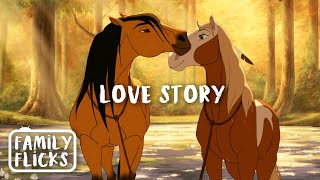 The Love Story Of Spirit And Rain  Spirit Stallion of the Cimarron 2002  Family Flicks [upl. by Nylaf]