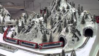 2015 Toy Fair  KatoNoch N Scale Display with Glacier Express [upl. by Ninerb808]