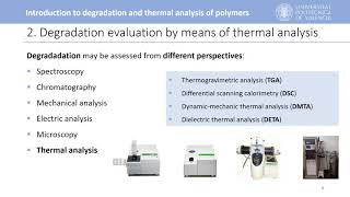 Degradation and thermal analysis of polymers  113  UPV [upl. by Schilling]